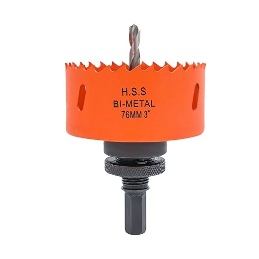 Hole Saw Kit for Metal and Wood Plastic Project, Bi-Metal Hole Saw Set with Case and Arbor, 3", 4" and 4-1/4", Hole Cutter with Flat and Smooth Cutting Drilling Edge, Fast Chip Removal