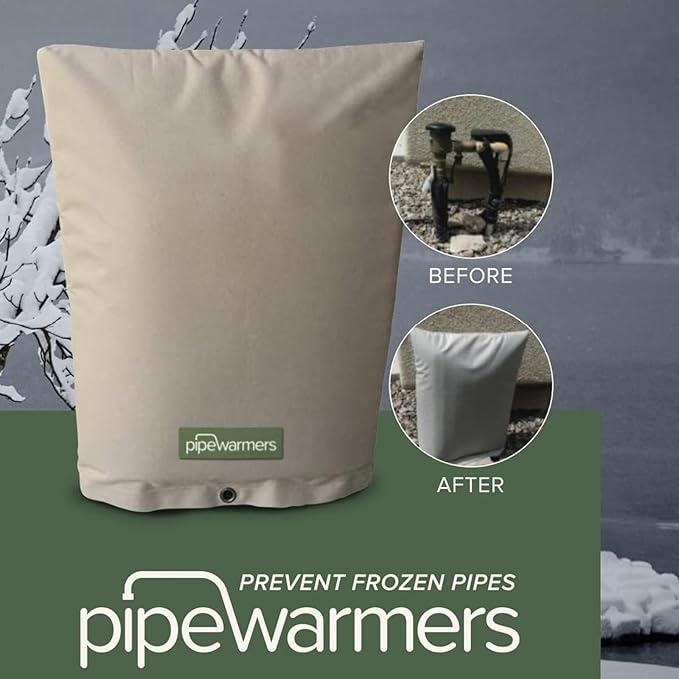 The Original Winter Pipe Insulation Cover (0˚F) - Extra-Thick EVA+NBR (UV-Coated) Insulated Backflow Preventer Freeze Protection, Pump Cover, Sprinkler/Well/Valve Head Cover - (16" W X 34" H)