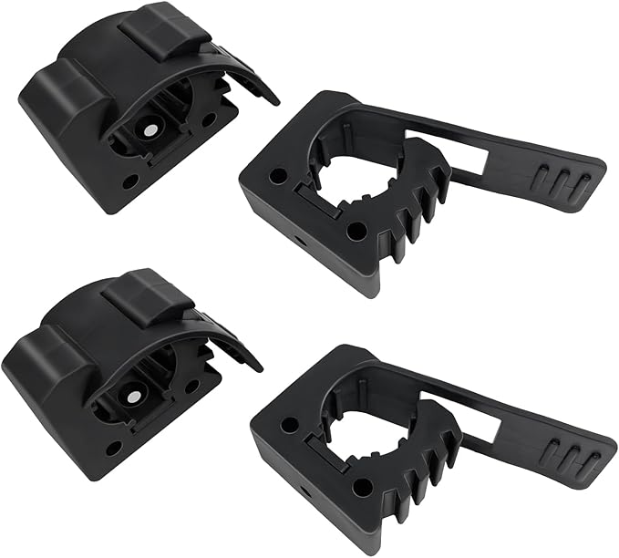 ROBLOCK Quick Release Rubber Clamp Mounts, 4-Pack Adjustable shovel clamp mount, Rubber Tool Handle Bracket for 1.25" to 1.75" Diameter, Universal Garage Storage, RV, Boat, ATV, and Any Wall