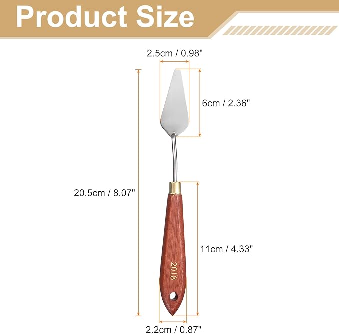 HARFINGTON Palette Knife Painting Tool 2.36" x 0.98" Stainless Steel Teardrop - Image 2