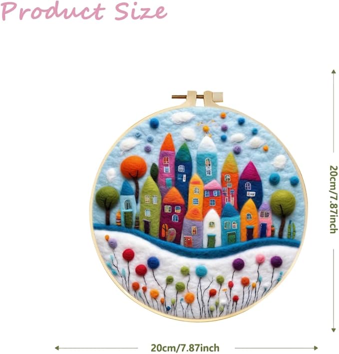 CaptainCrafts Needle Felting Kit, Wool Felt Supplies, Embroidery Hoops - Image 2