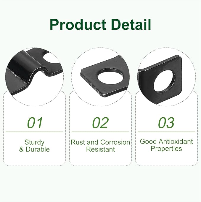 uxcell 100Pcs U-Shaped Pipe Clamp, 1/4 Inch(6mm) 2 Hole U-Tube Strap Clamp Heavy Duty Connector Bracket for Conduit Cables Wire Cord, Black