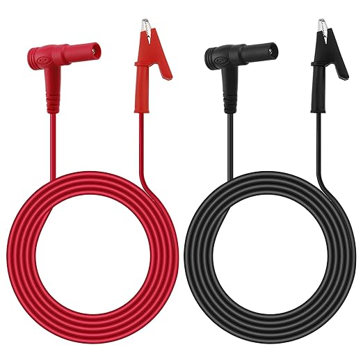 Alligator Clips Electrical 2Pcs 14 AWG Multimeter Test Leads with Banana Plug PVC+Copper for 1000V/20A Testing 3Ft - Ideal for Electrical & Multimeter Use