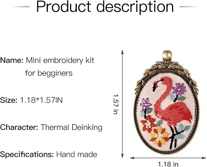 ZOCONE 6 Packs Embroidery Necklace Kit, Embroidery Pendant Kit Mini Cross - Image 2