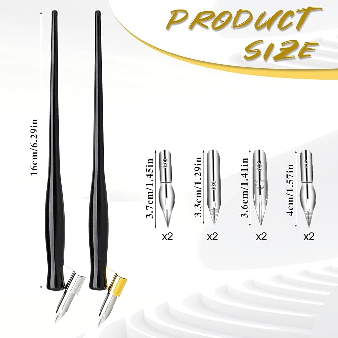 10PCS Oblique Calligraphy Dip Pen Set - Image 2