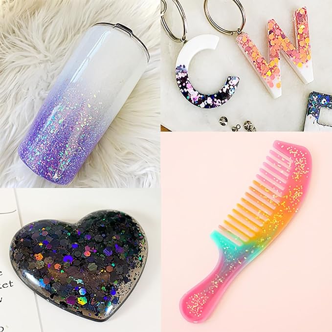 Holographic Glitter for Craft, Laser Extra Fine for Resin Arts, 0.3mm for Nail - Image 6