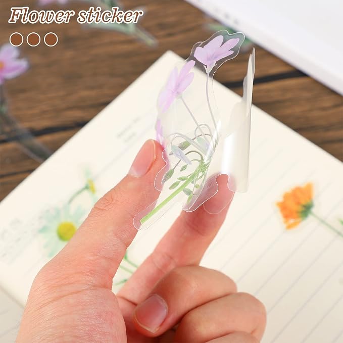 160 Pieces Natural Flower Stickers - Image 3
