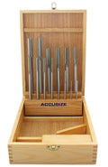 Accusize Industrial Tools 14 Pc Over and Under Size H.S.S. Chucking Reamer Set, 0.1240'' Thru 0.5010'', in Fitted Case, 5500-SX00