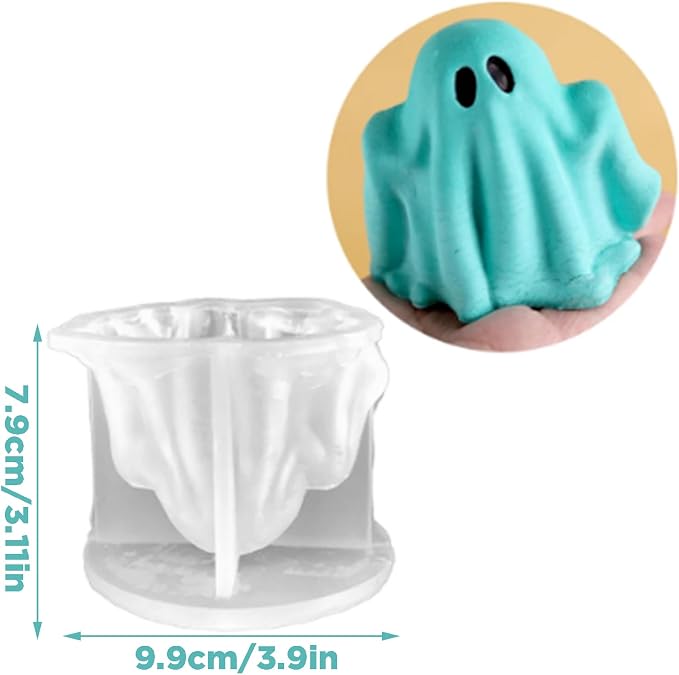 Halloween Ghost Candle Silicone Mold DIY 3D Scented Candle Making Wax Mould - Image 2