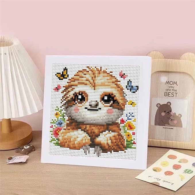 VIGEGU Sloth Cross Stitch Kits for Beginner, Stamped Cross Stitch Kits Crafts - Image 7