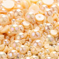 1000PCS Mixed Sizes 3/4/5/6/8/10mm Flatback Half Round Pearls Gems by Unknown