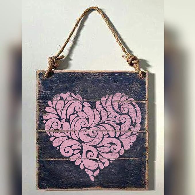Large 12x12 Inch Mandala Heart Stencil - Image 9