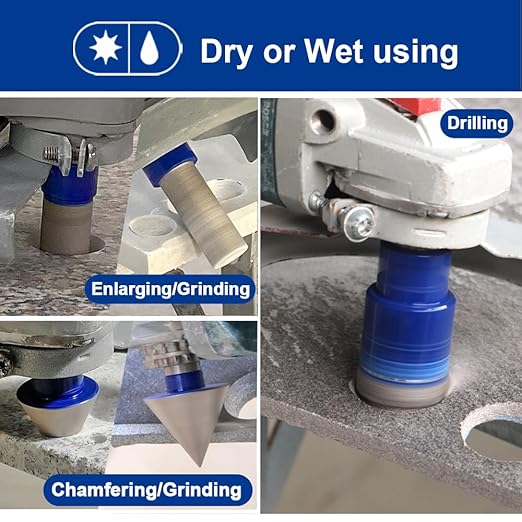 SHDIATOOL Diamond Drill Core Bits Kit Hole Saw Sets Diamond Drilling Mould Guide for Porcelain Tile Marble Ceramic Granite with Hollow EVA Guide Jig 12pcs(6/6/8/20/25/35/50/75/100/20MM/2inch/SDS)