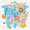 1pc Human Ribcage Flowers Journal Stencil by Doodlream