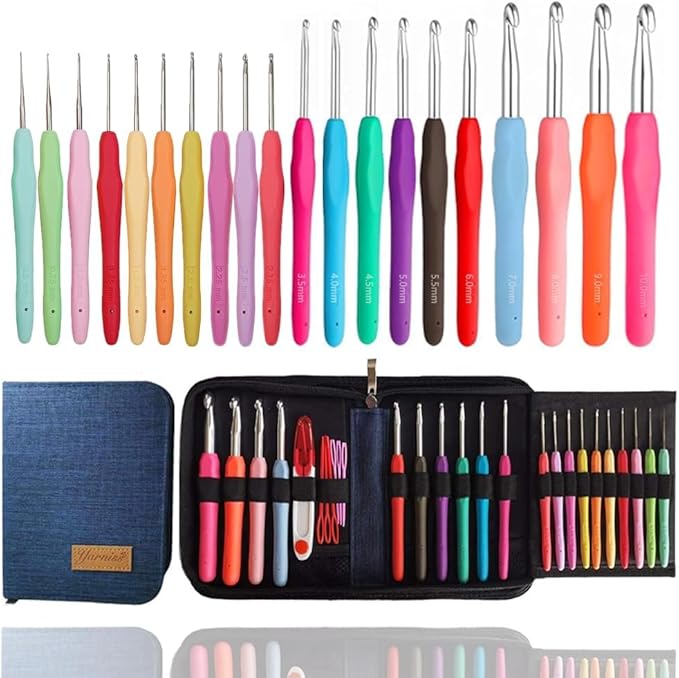 Yarniss 20 Sizes Crochet Hooks 0.5mm-10mm, Ergonomic Crochet Hooks Set by Yarniss