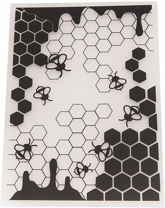 Bees Honeycomb Background Pattern Plastic Embossing Folder, 3D Textured - Image 4