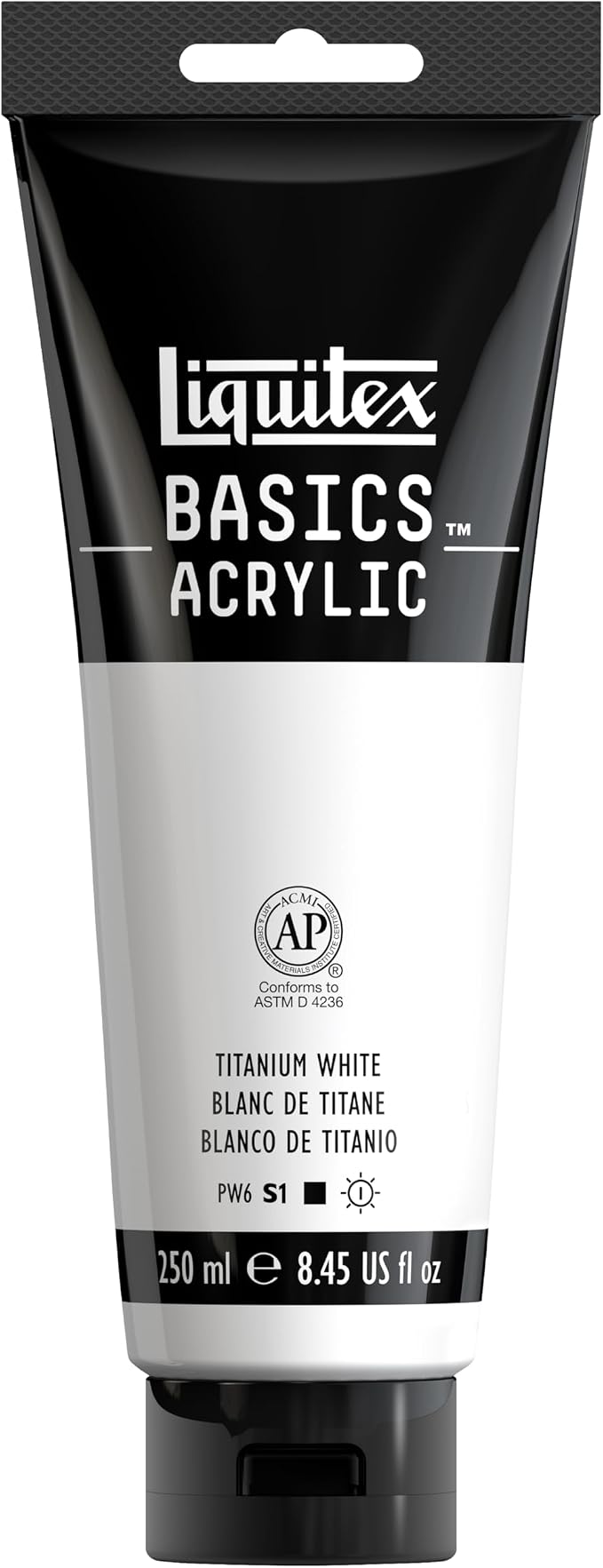 Liquitex BASICS Acrylic Paint, 250ml Tube, Titanium White by Liquitex