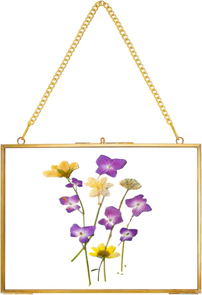 REDHUGO Hanging Pressed Flower Frame Handmade, Double Glass Picture Frame by REDHUGO