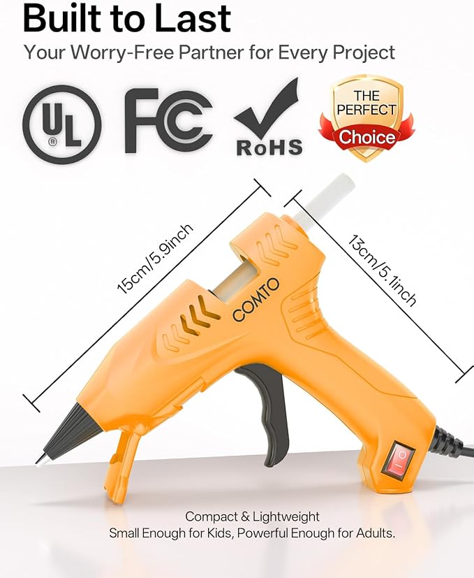 Mini Hot Glue Gun with 100 Glue Sticks, Precision Glue Flow, Extra-Long 55" Cord - Image 6