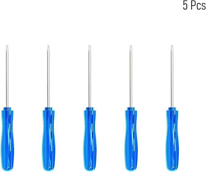 5PCS Mini Phillips Screwdriver, 2mm Cross Head with Blue Non-slip Handle for Small Appliances, 2.56"(65mm) Total Length, Non-magnetic