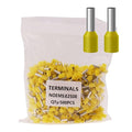 500pcs AWG14 Wire Ferrules Terminals Kit, AWG 14/2.5mm² Yellow Terminal Connector, Wire Insulated Cord Pin Ends Terminals for Electric, Industrial, Communication Equipment,Power Control System,etc.