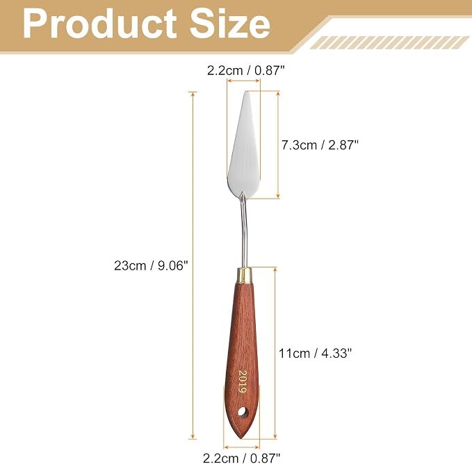 HARFINGTON Palette Knife Painting Tool 2.87" x 0.87" Stainless Steel Teardrop - Image 2