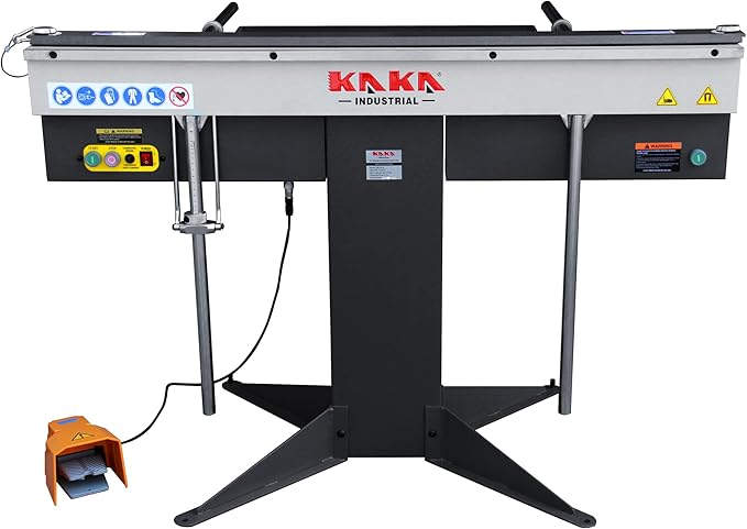 KAKA INDUSTRIAL Magnetic Sheet Metal Brake, 52-Inch Magnetic Clamping Box and Pan Brake, 16-Gauge 6.5-ton Magnetic Power Metal Bending Brake, 220V-60HZ-1PH Bend Boxes or Pans to Any Depth EB-5216