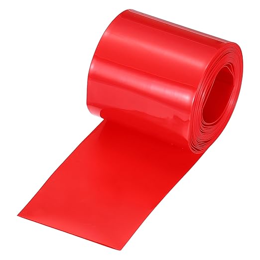 MECCANIXITY Battery Wrap PVC Heat Shrink Tubing 26mm Dia 43mm Flat 10 Feet(3meters) Red Good Insulation for Battery Pack