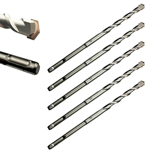 Direko SDS Plus Rotary Hammer Drill Bits 5-Piece Carbide-Tipped for Masonry，Concrete,Brick Granite etc (HD-A1/2 x12-5)
