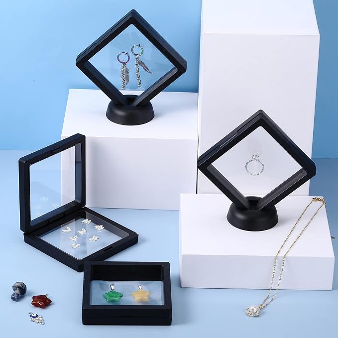 60 Pcs 3D Floating Display Case PE Film Jewelry Storage Box Coins Display Frame - Image 6