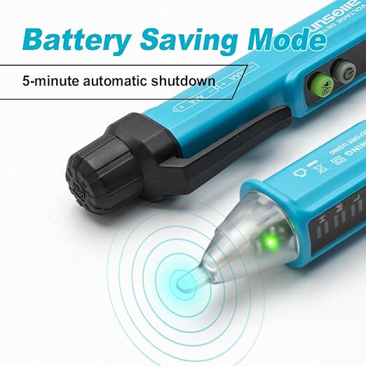 allsun Non-Contact AC Voltage Tester Pen 12-1000V, Dual Sensitivity & LED Flashlight, Live/Neutral Wire Breakpoint Finder, Auto Power-Off, Electrical Circuit Detector for Outlets, Wires, Breakers