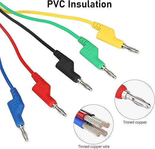 Linkstyle 30PCS Multimeter Test Leads Sets, Banana Plug Test Leads Alligator Clips, Back Piercing Probe Kit with Box for Automotive Diagnostics Electronics