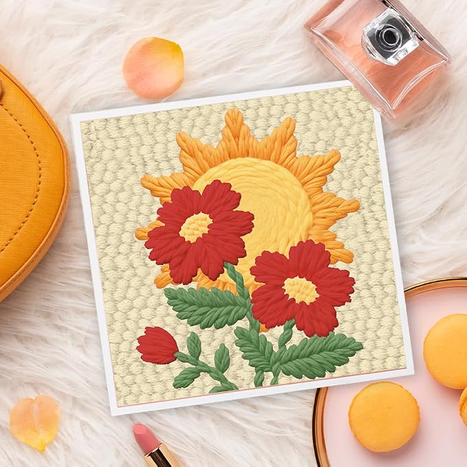 Doodlream Flowers and Sun DIY Punch Needle Embroidery Kit - Image 6
