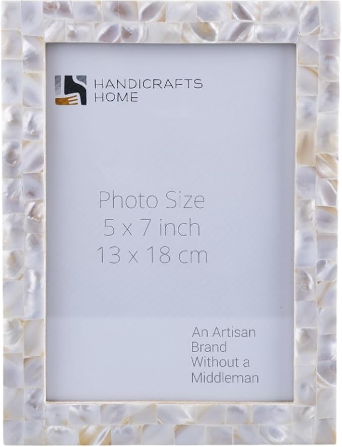 Handicrafts Home Mother of Pearl Picture Frame 5x7, Decorative Photo Frame by HandicraftsHome