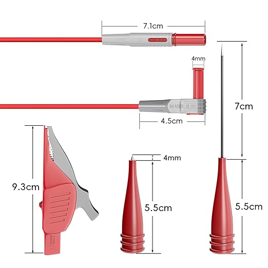 Goupchn Multimeter Test Leads Kit 8PCS Test Cable Set with Alligator Clips, Test Probes for Fault Location, Electronics Repairing