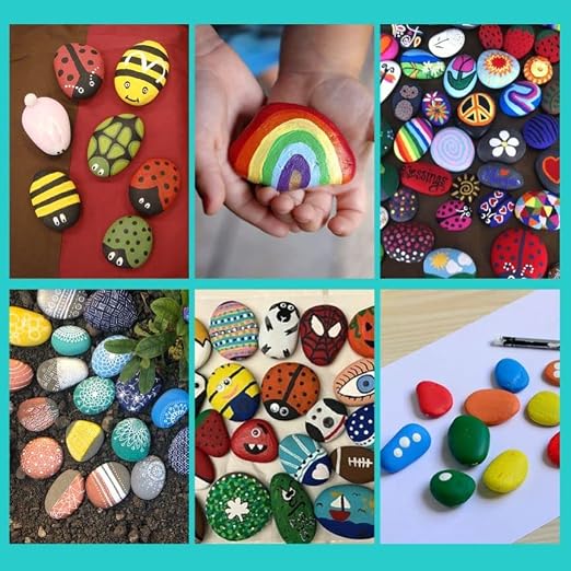 Lifetop 100 PCS Rocks Bulk for Painting, River DIY Rocks Flat & Smooth Kindness - Image 6
