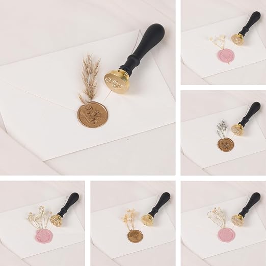 UNIQOOO 6 Pcs Wax Seal Stamp Set, Floral Stamps Botanical Sealing Stamper Kit - Image 8