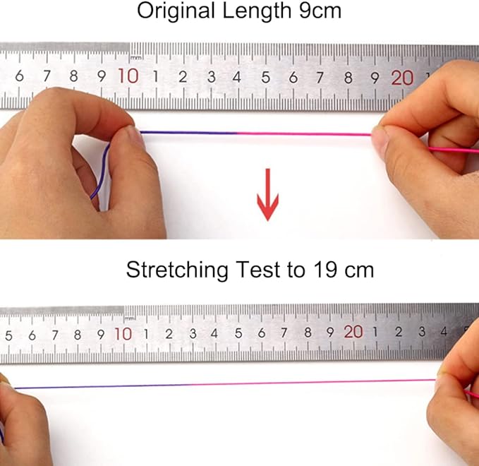 LUSTEMBER 1mm Stretchy Bracelet String, Sturdy Rainbow Elastic String Elastic - Image 3