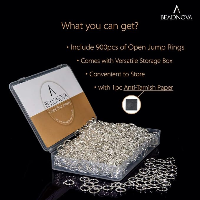 BEADNOVA 10mm Jump Rings Silver Jewelry Jump Rings - Image 2