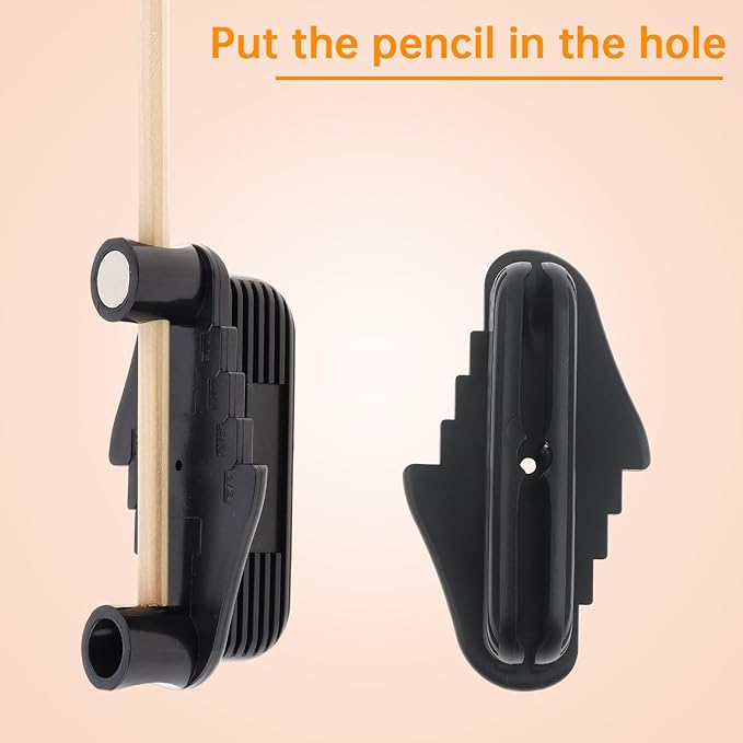 Center Scriber, Multifunction Magnetic Center Finder Tool, Woodworking Offset Marking Gauge for Carpentry with Hexagonal Pencil, Pencil Sharpener, Magnetic Scriber (Black)