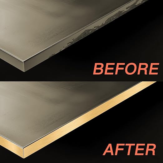 GSCIT Club Gold Edge Banding, 1 1/2 Inch x 25ft Aluminum Brushed Edge Banding PVC Edge Trim for Cabinet Repair Furniture