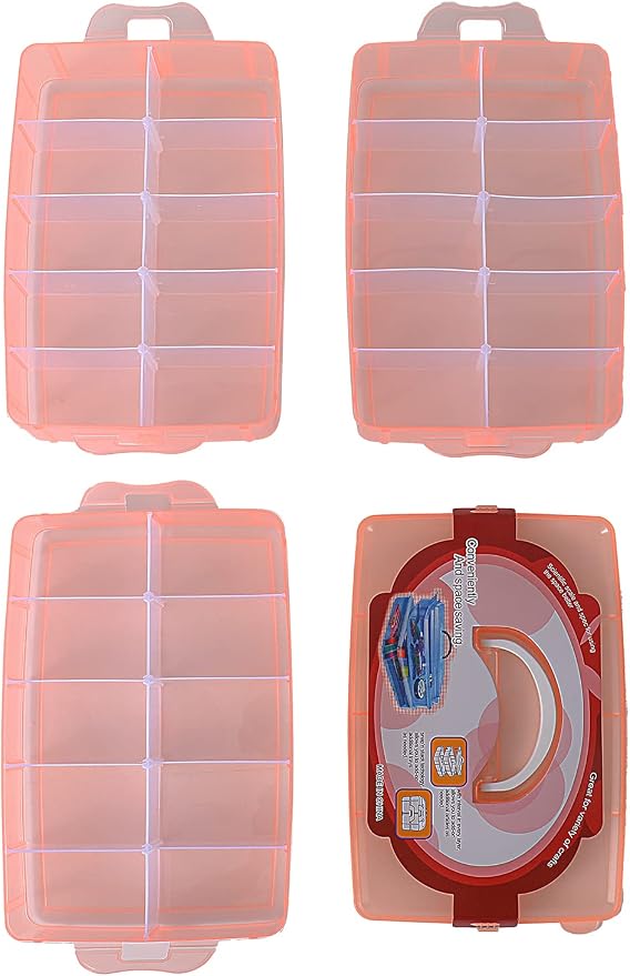 Sooyee Craft Storage Organizer, 3-Tier Plastic Sewing Box - Image 4