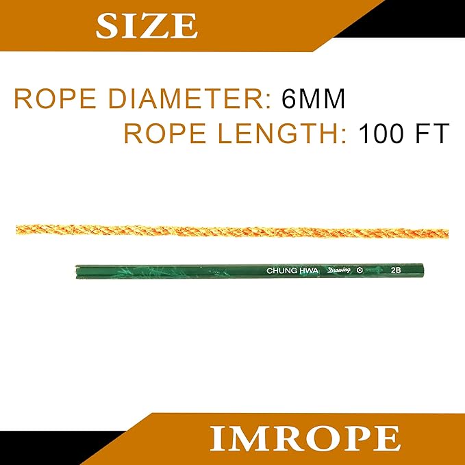 6mm x 100 Feet Orange Jute Rope, Twine for Gardening Tomato Climbing Plant Tie Floristry Crafts Gift Wrapping Packing Decor