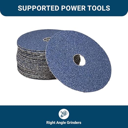Benchmark Abrasives 5 Inch Sanding Discs Resin Fiber Zirconia Grinding Disc for Grinding, Stripping on Wood, Fiberglass, Steel, Metal, 7/8" Arbor Angle Grinder Sanding Disc, 25 Pack - 60 Grit