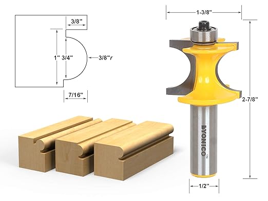 YONICO Bullnose Beading Router Bits 3/4-Inch Bead 1/2-Inch Shank 13195