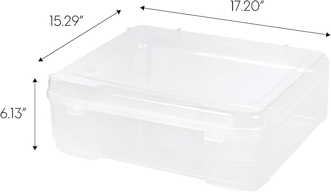 IRIS USA Fits 12" x 12" Paper, Thick Portable Plastic Scrapbook Project Case - Image 2
