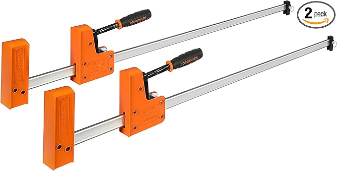 JORGENSEN 36-inch Bar Clamps, 90°Cabinet Master Parallel Jaw Bar Clamp Set, 2-pack