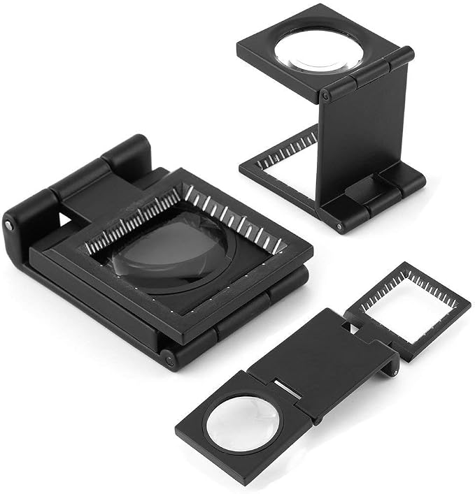 Three- Folding Magnifier with Scale 10X Magnifiation Optical Lens 28mm Three - Image 5