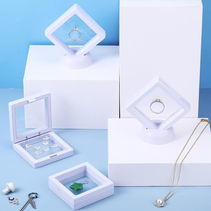 60 Pcs 3D Floating Display Case PE Film Jewelry Storage Box Coins Display Frame - Image 6