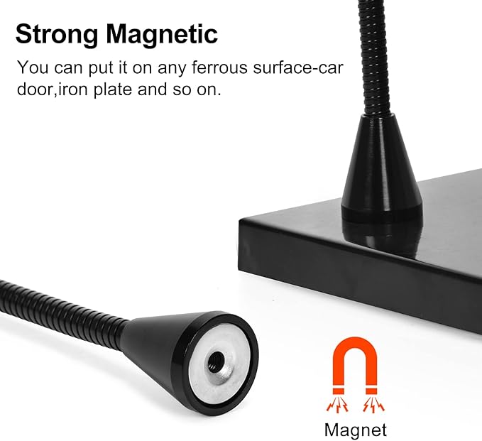 Magnetic Helping Hands Soldering Third Hand Tool PCB Holder Two Flexible Metal Arms Alligator Clips Strong Magnet Base - Can Be Put Anywhere for Electronics Soldering Jewelry Painting Art Crafts Hobby